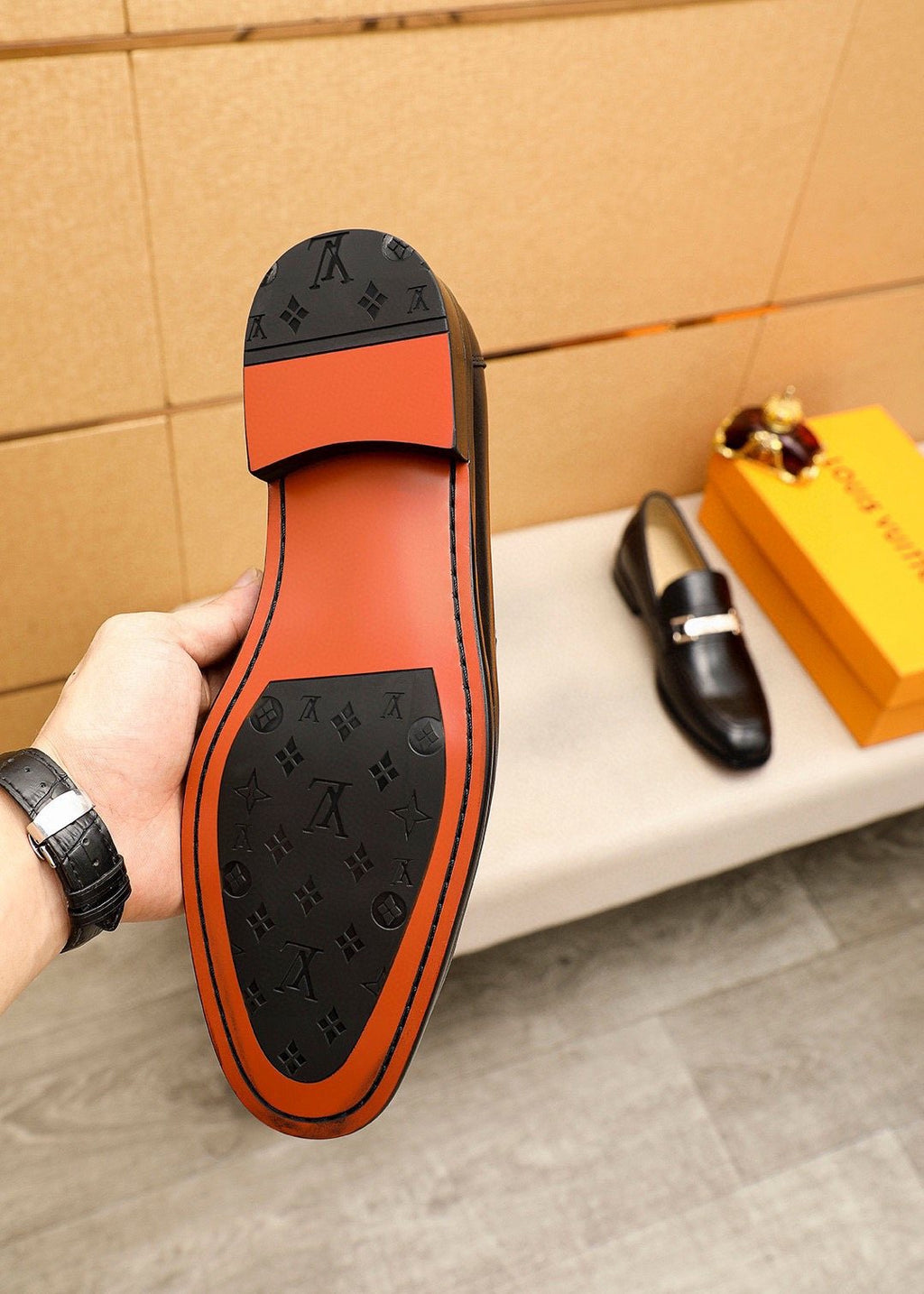 Louis Vuitton Black Bar Loafers — detail
