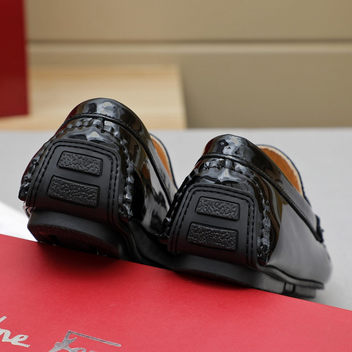 Ferragamo Black Metal Bit Loafers — back