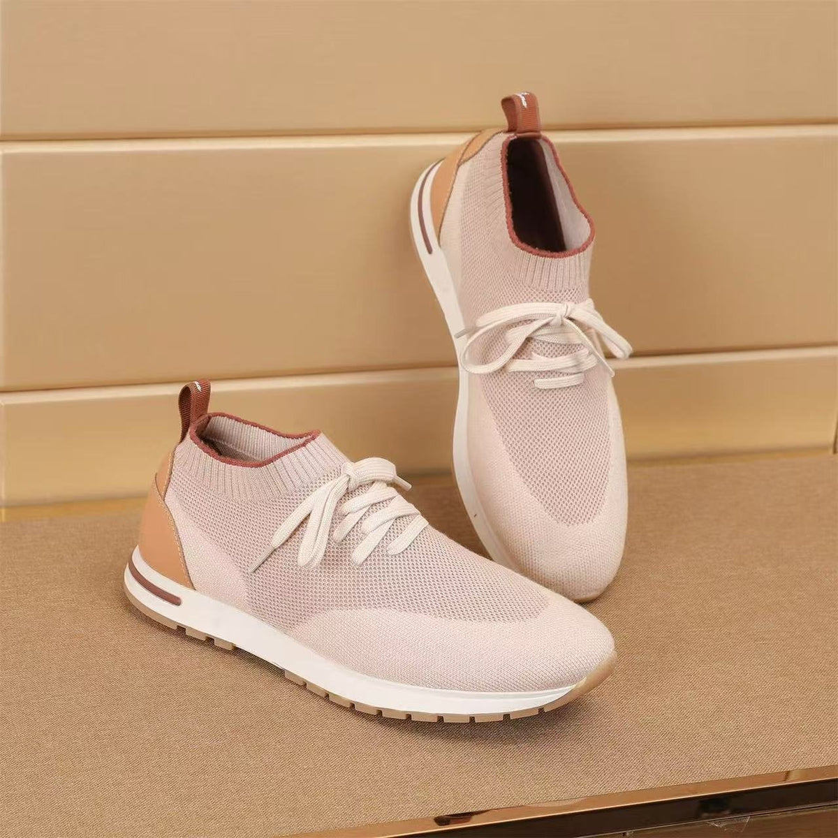 Loro Piana Flexy Walk Knit Sneakers — front