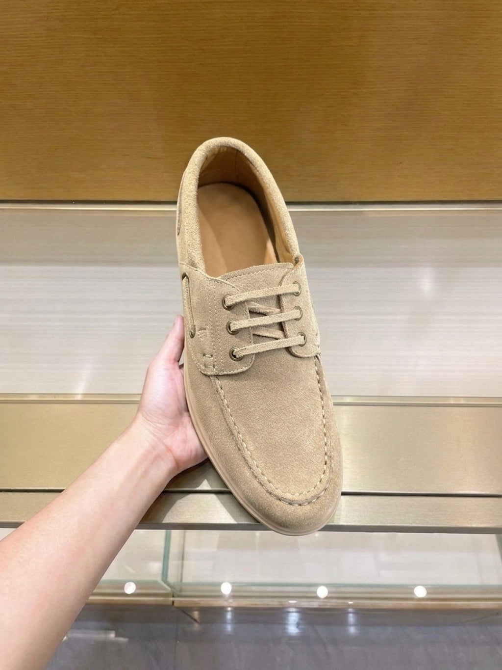 Tod's Navy Blue Boat Shoes — front