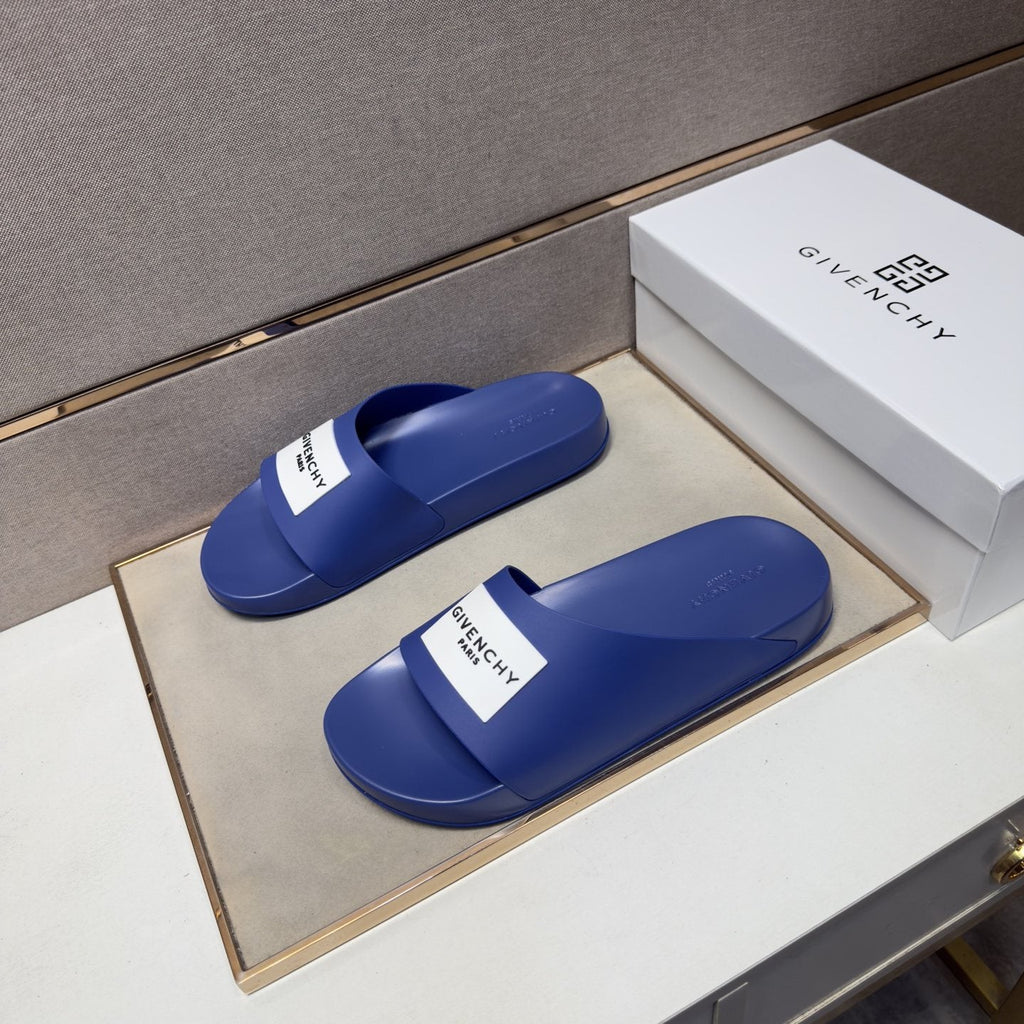 Givenchy Wordmark Patch Slide Sandals — front