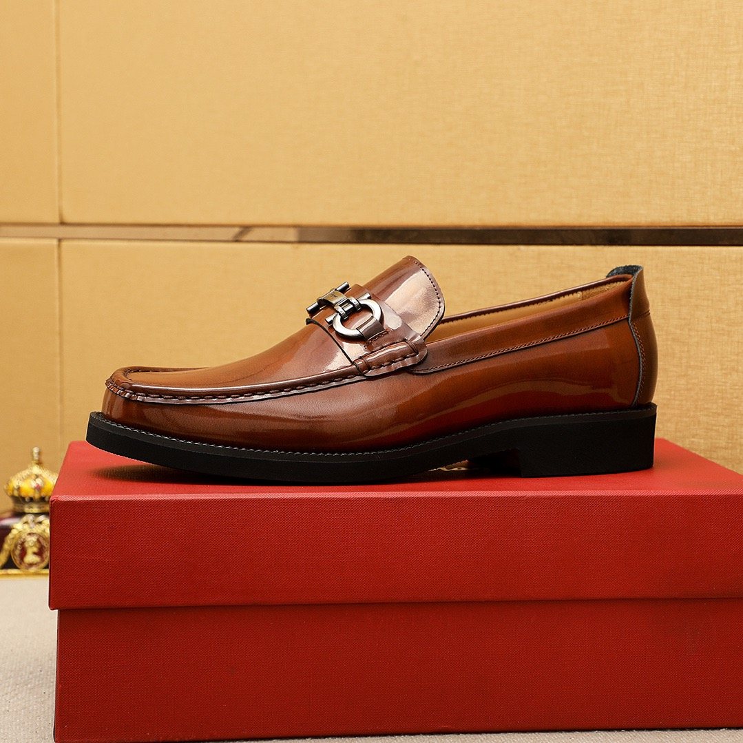 Ferragamo Leather Bit Loafers — side
