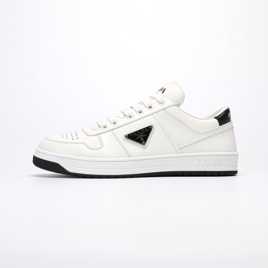 Prada Triangle Plaque Low-Top Sneakers — front